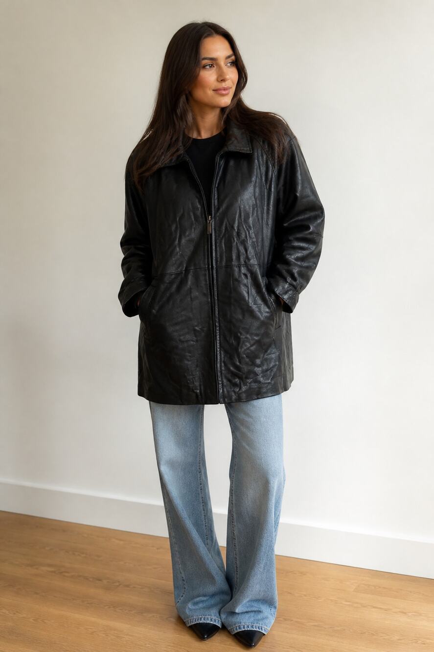 Worthington Women's Black Genuine Lambskin Leather Jacket 3X